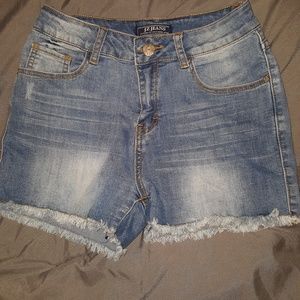 High waisted jean shorts